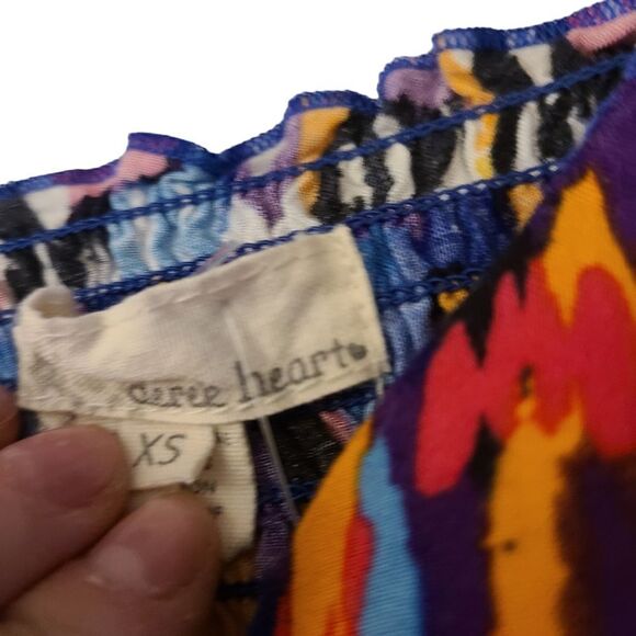 Derek Heart Sundress Strappy Geometric Colorful‎ Smocked Bodice Sz XS - Picture 7 of 13